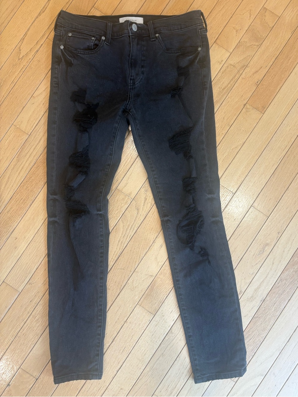 Men's PacSun Black Distressed Slim Jeans